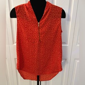 NY Collection Zipper V Neck Tank blouse